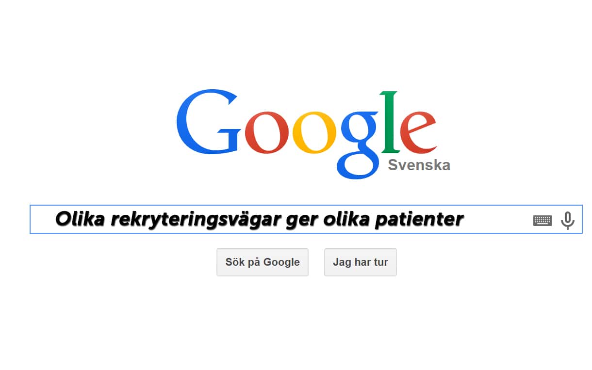 Olika rekryteringsvägar ger olika patienter
